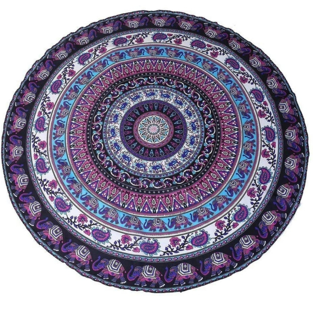 NWT Round Mandala / Tapestry Bohemian Wall Hanging / Round Yoga Mat Cover